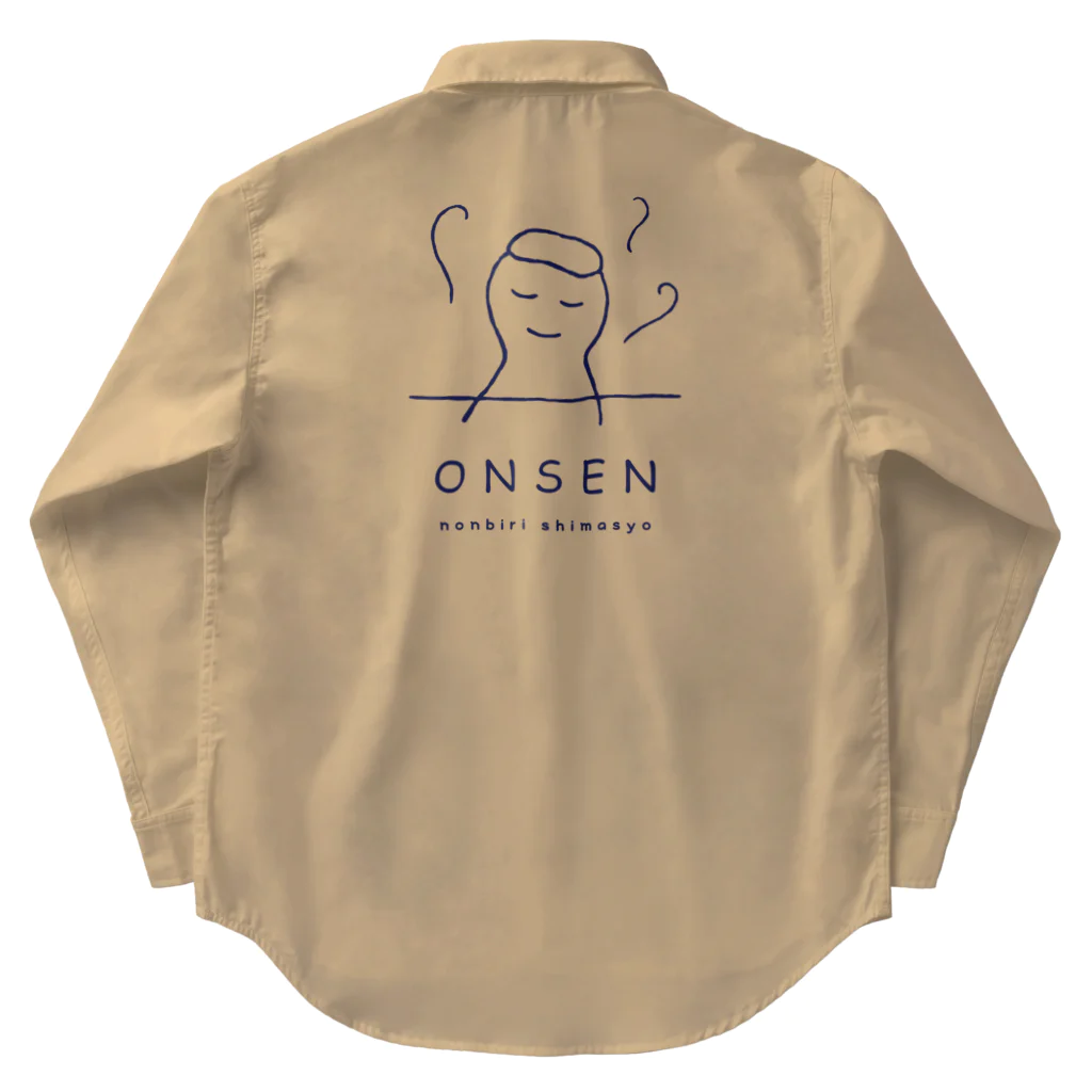 温泉グッズ@ブーさんとキリンの生活のONSEN(ネイビー) Work Shirt