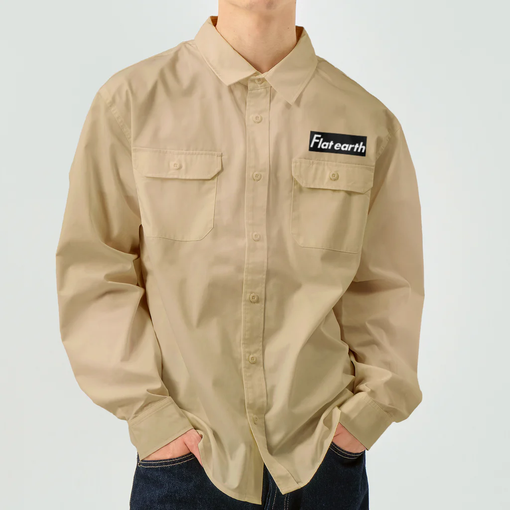 Mappila SHOPのフラットアースMAP全面 Work Shirt