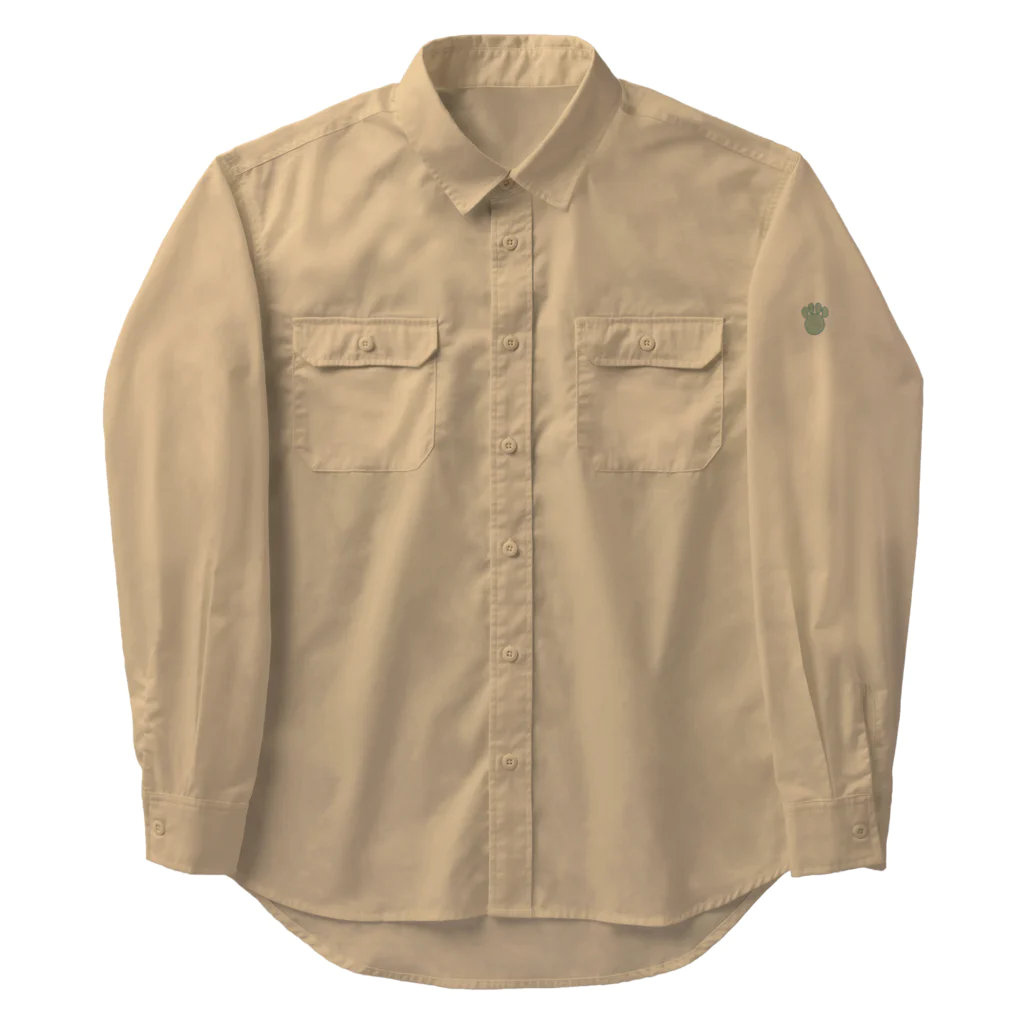 竹条いちいのツキノワ moss green Work Shirt