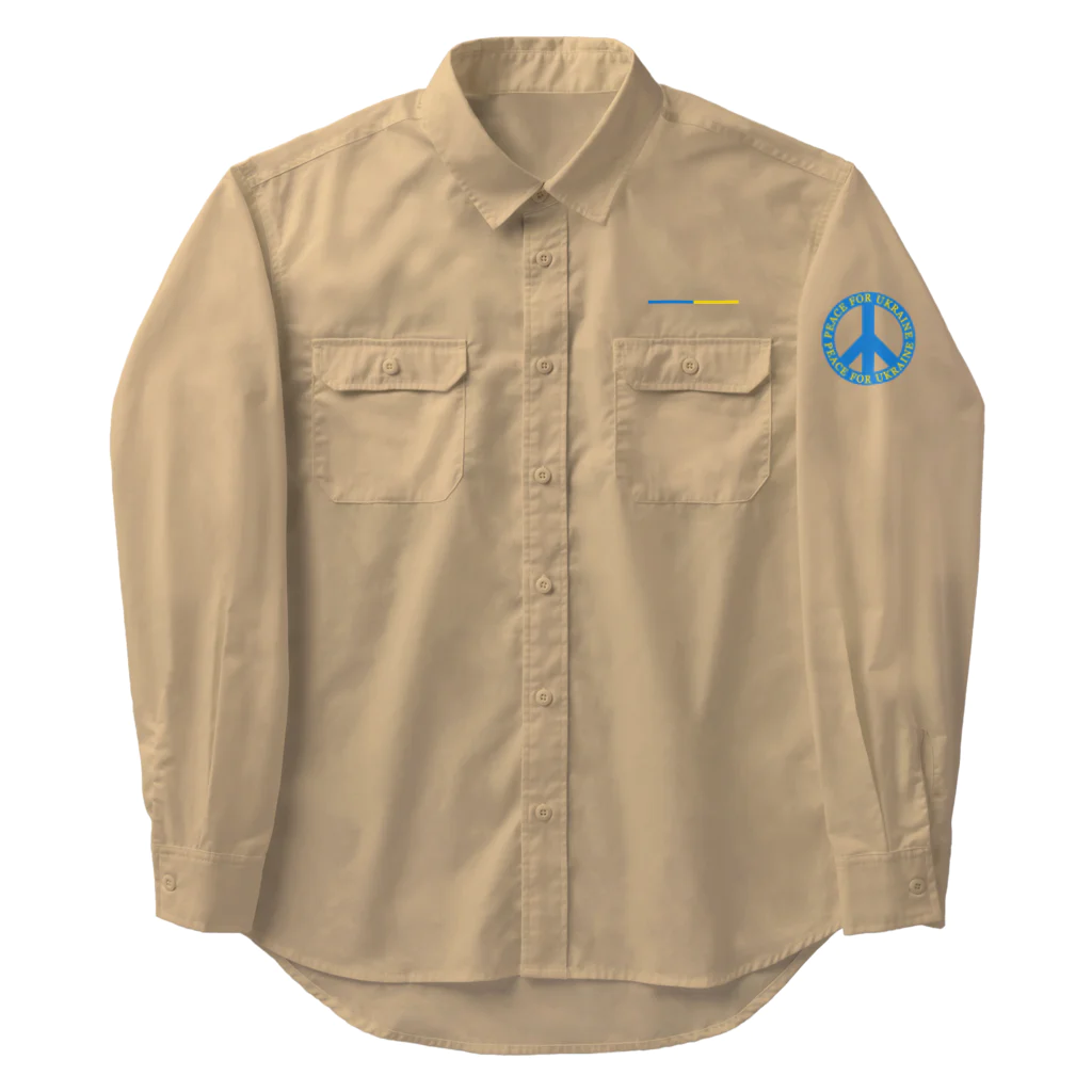 サトオのピースフォーウクライナ　ピースマーク(Peace symbol) Work Shirt