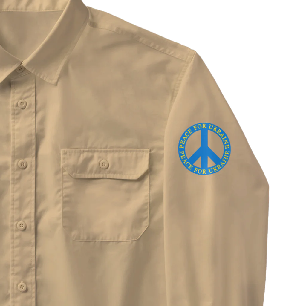 サトオのピースフォーウクライナ　ピースマーク(Peace symbol) ワークシャツ