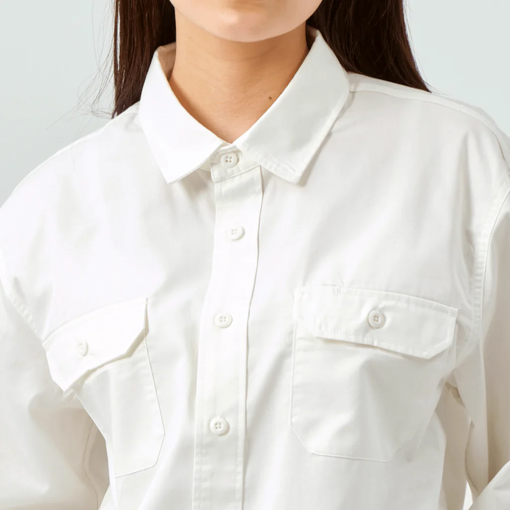 LalaHangeulの오리 (アヒル)韓国語オノマトペ 背面プリント ワークシャツ