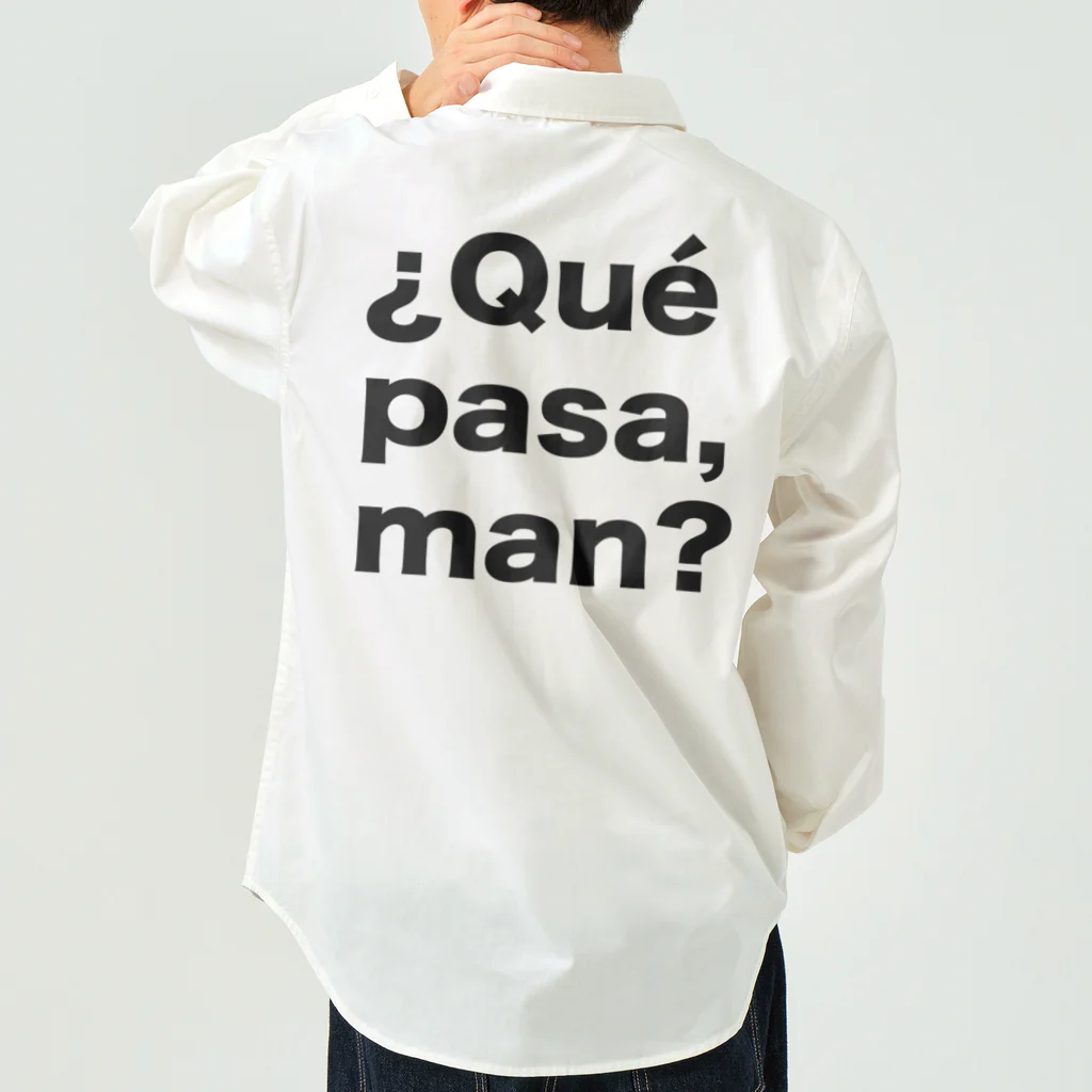 TシャツジャパンSUZURI店🇯🇵の¿Qué pasa,man?（ケパサメン）黒文字 ワークシャツ