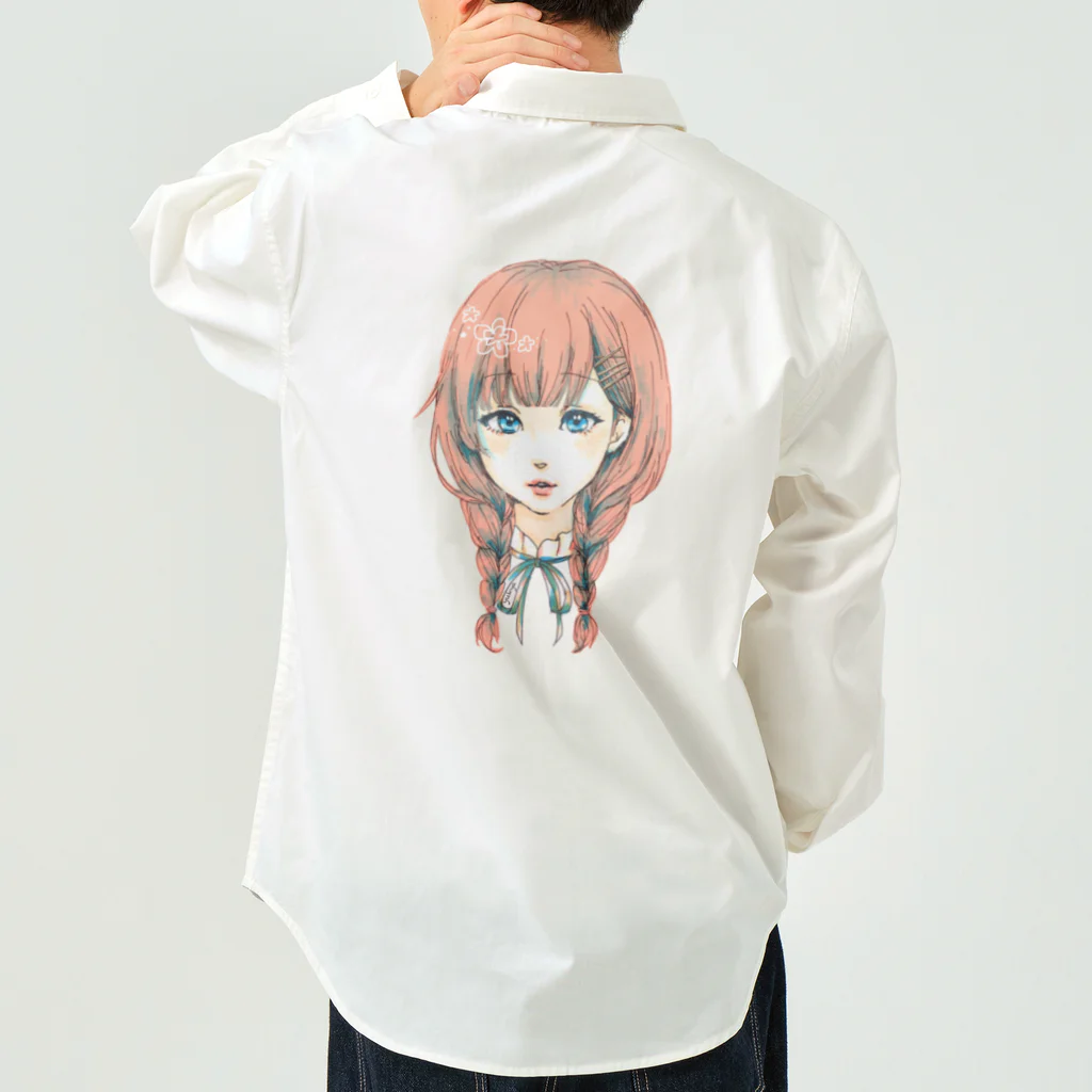 🐶シュナといろいろ🎨の三つ編み女の子 Work Shirt