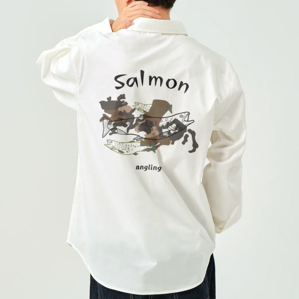 HI10×2KI design-ヒトトキデザイン-のangling salmon ワークシャツ