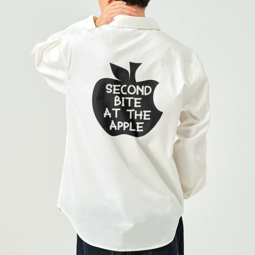 サトオの齧ったリンゴsecond bite at the apple　ブラック ワークシャツ