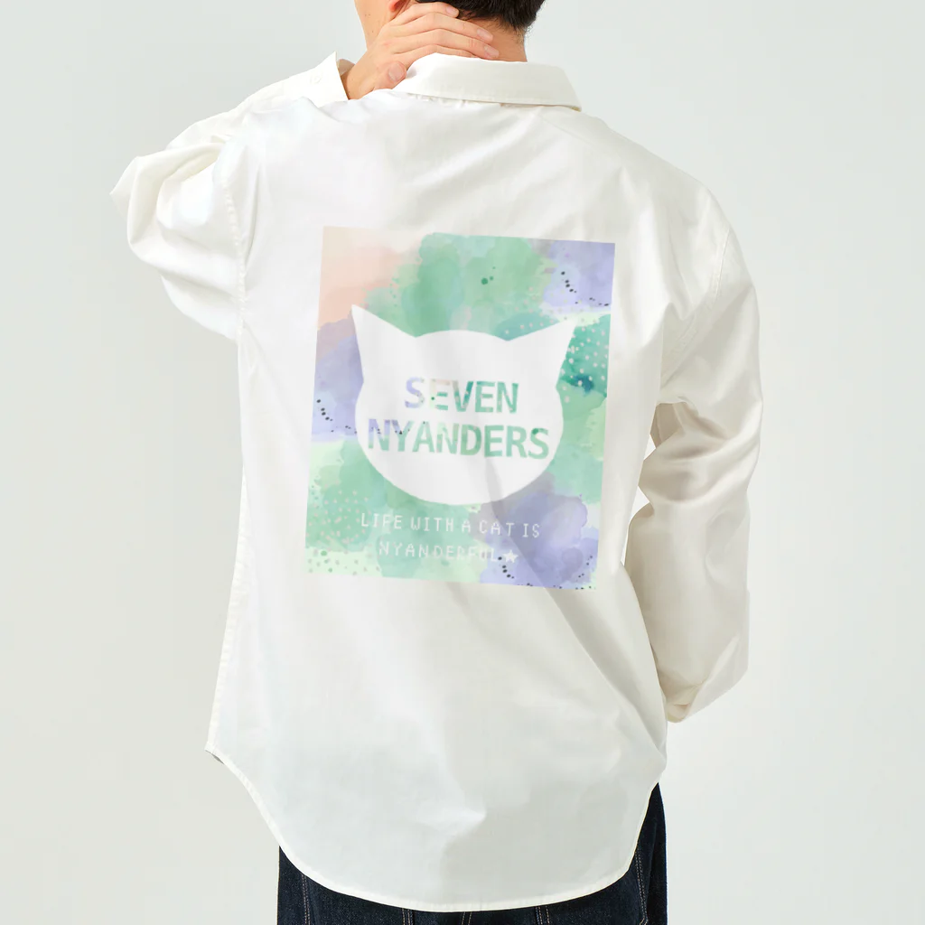 SEVEN NYANDERSのSEVEN NYANDERS シルエットロゴ　Spring Green ワークシャツ