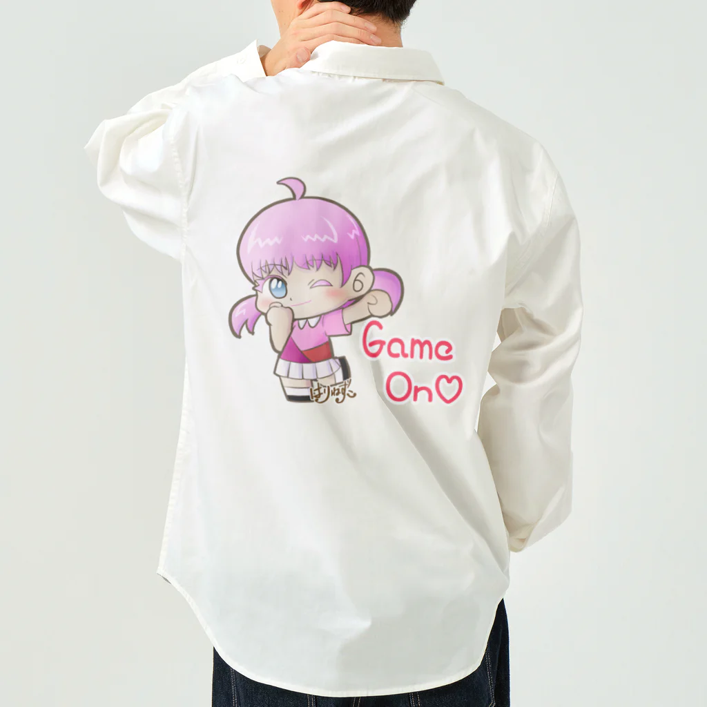 はりねずこのイラストのゲームオン！モモちゃん Work Shirt