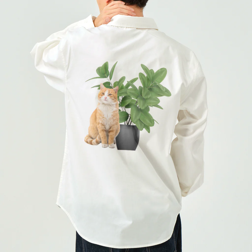 𝙈𝙊𝙈𝙊'𝙨 𝙎𝙝𝙤𝙥の植物とねこ ワークシャツ