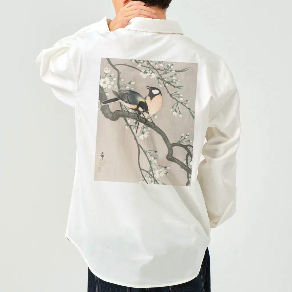 MUGEN ARTの小原古邨　桜の枝に四十雀 Ohara Koson 日本のアートTシャツ＆グッズ ワークシャツ