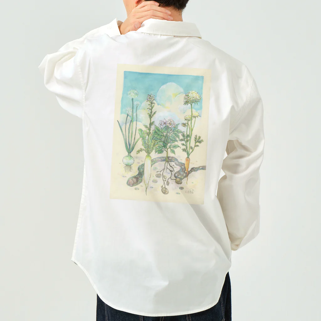 放課後屋のやさいのおはな back print Work Shirt