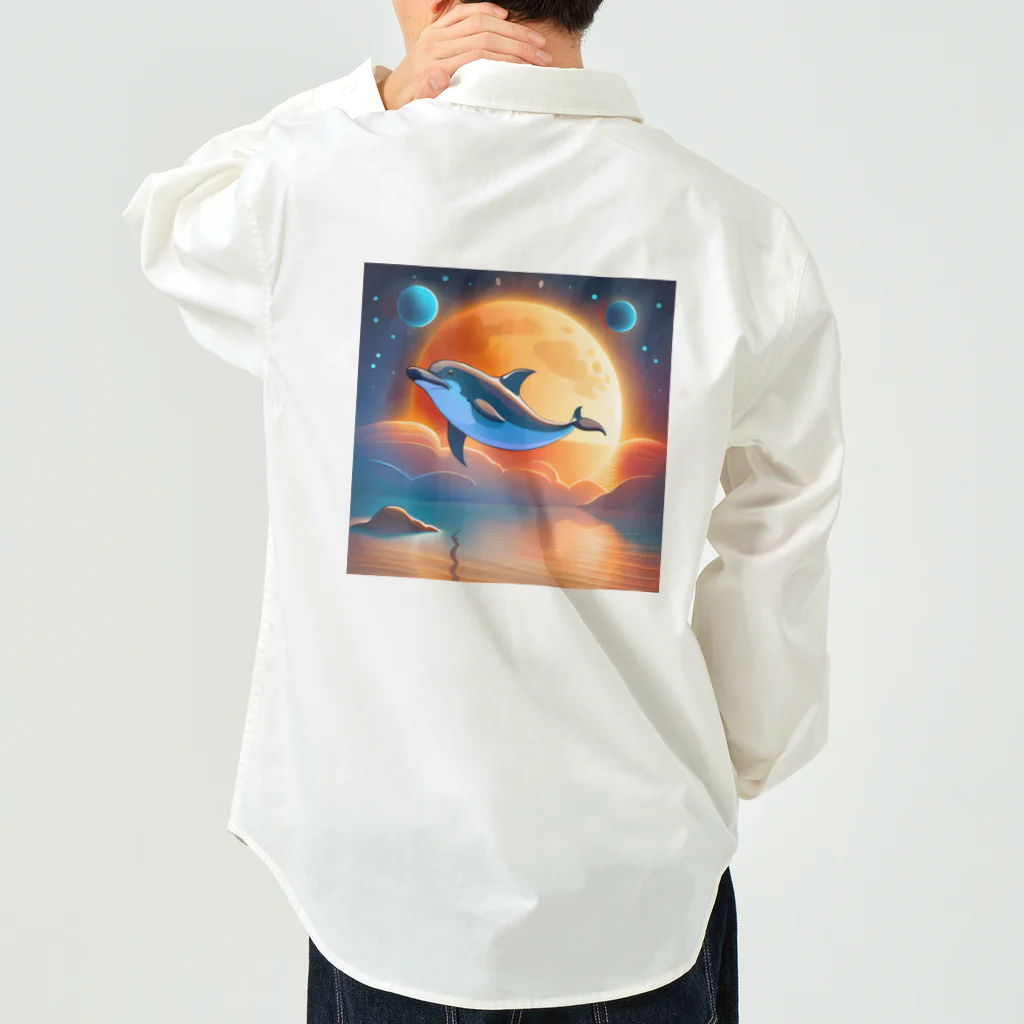 dolphineの宇宙のヒーリングドルフィン Work Shirt