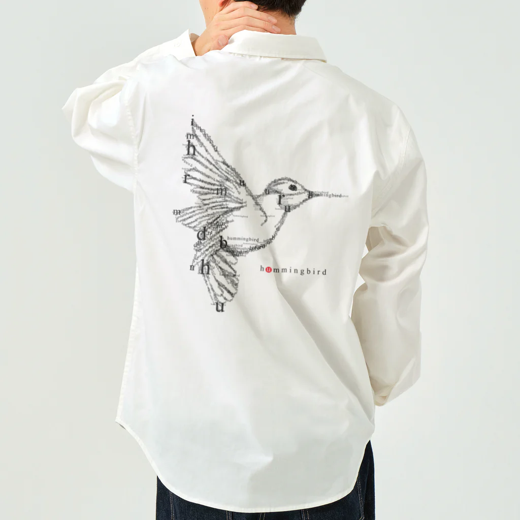 t-shirts-cafeのフォントイラストレーション『hummingbird（ハミングバード・ハチドリ）』 Work Shirt