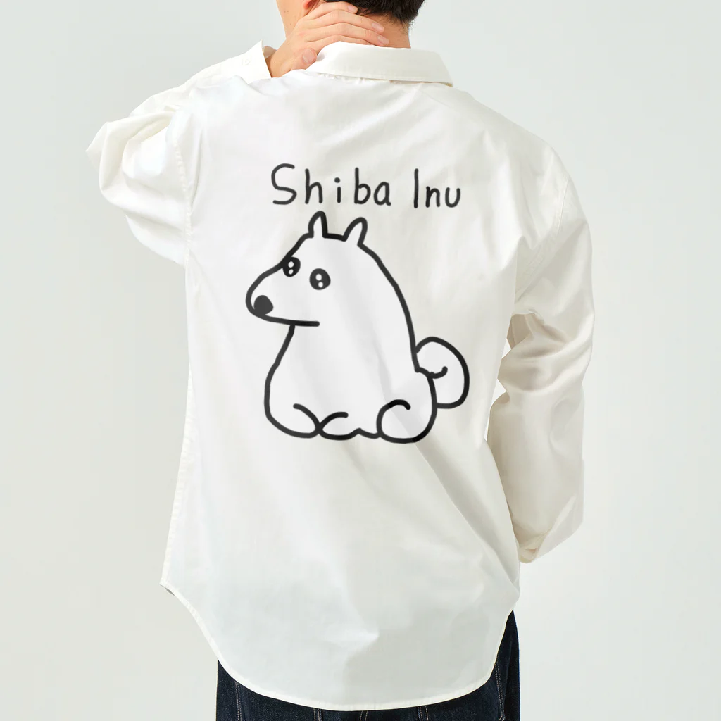 柴犬しばわんこhana873の柴犬(白)　Shiba Inu ワークシャツ