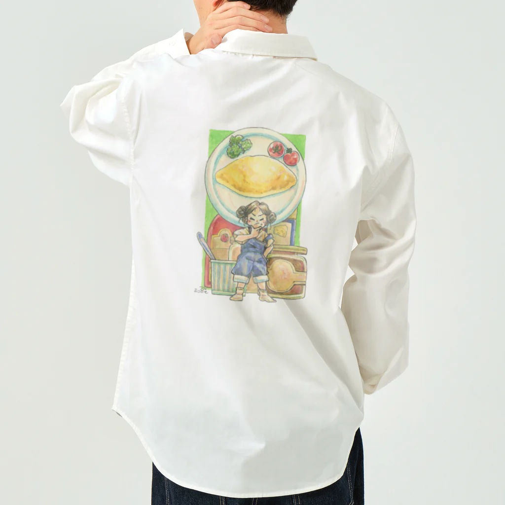 放課後屋のオムライス back print Work Shirt