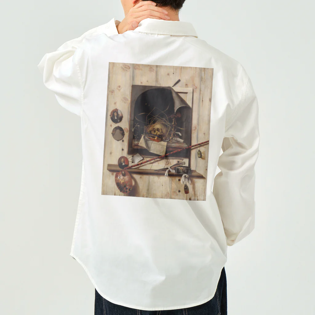 世界美術商店のヴァニタス画のあるアトリエの壁 / Trompe l'oeil with Studio Wall and Vanitas Still Life Work Shirt