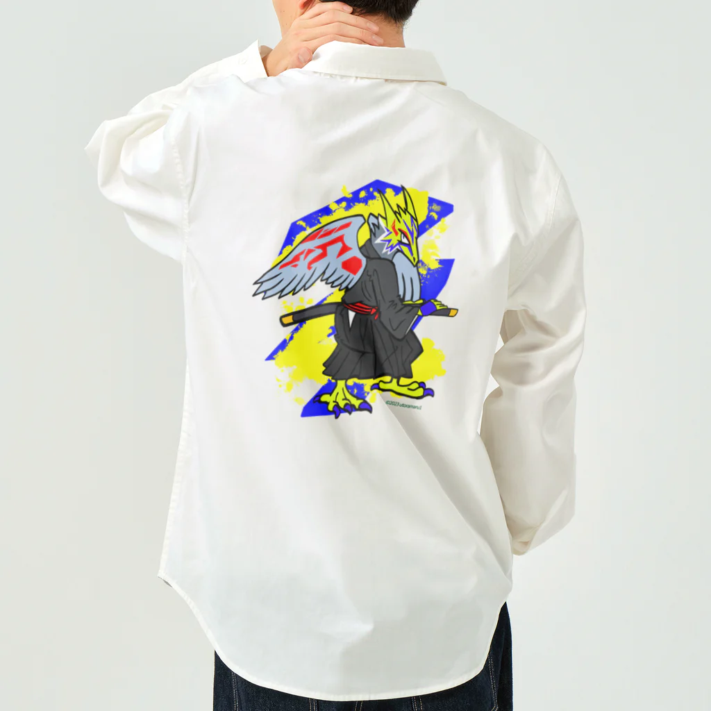 宇寅。の刀と猛禽類イメージのドラゴン Work Shirt