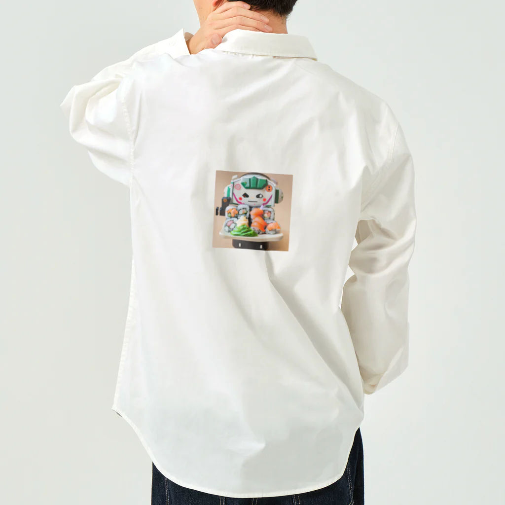 ネオ｜爆速AIクリエイターのお店のお寿司メカ×かわいいイラストグッズ Work Shirt