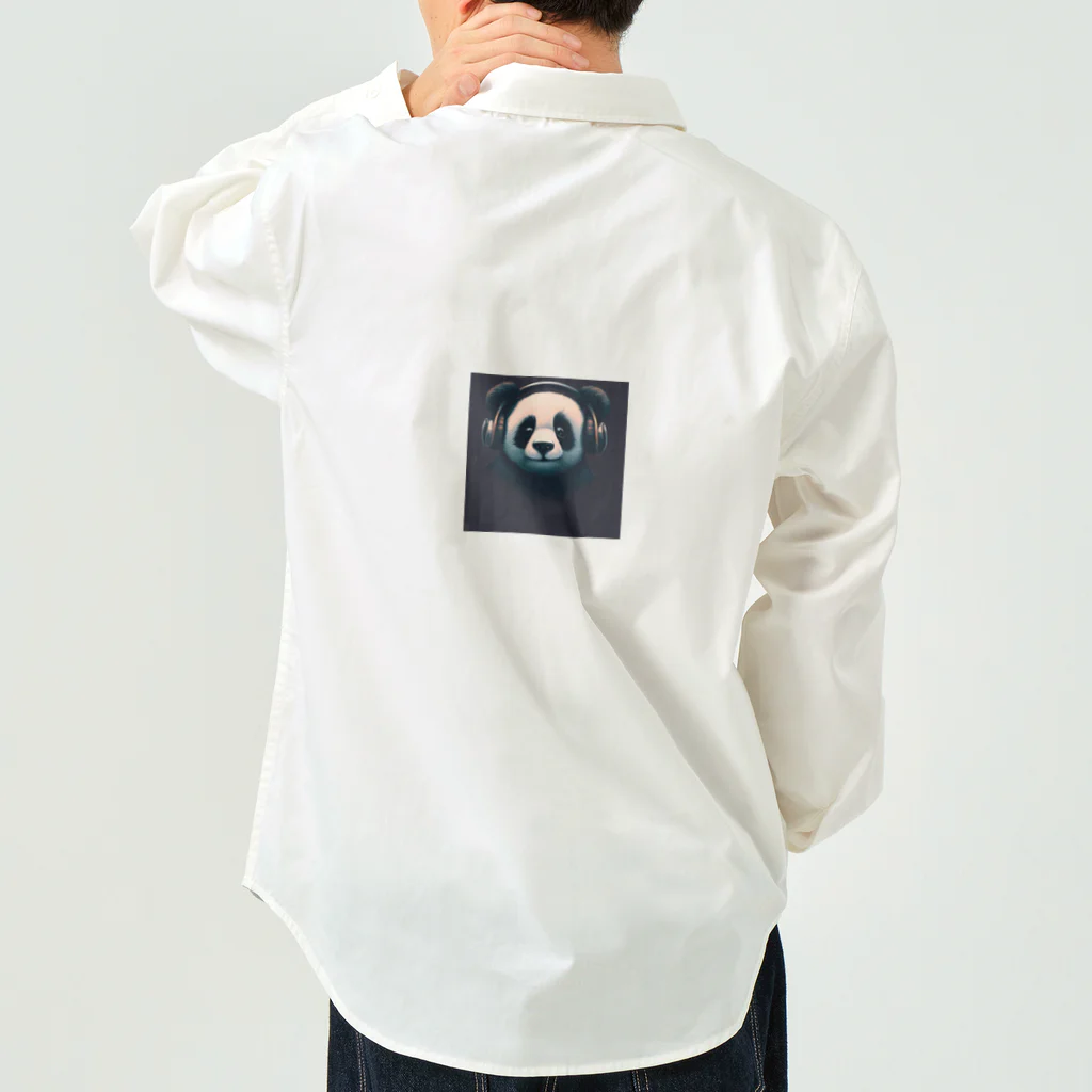 Shiba_IncのHeadphones & Pandas（ヘッドホン & パンダ） ワークシャツ
