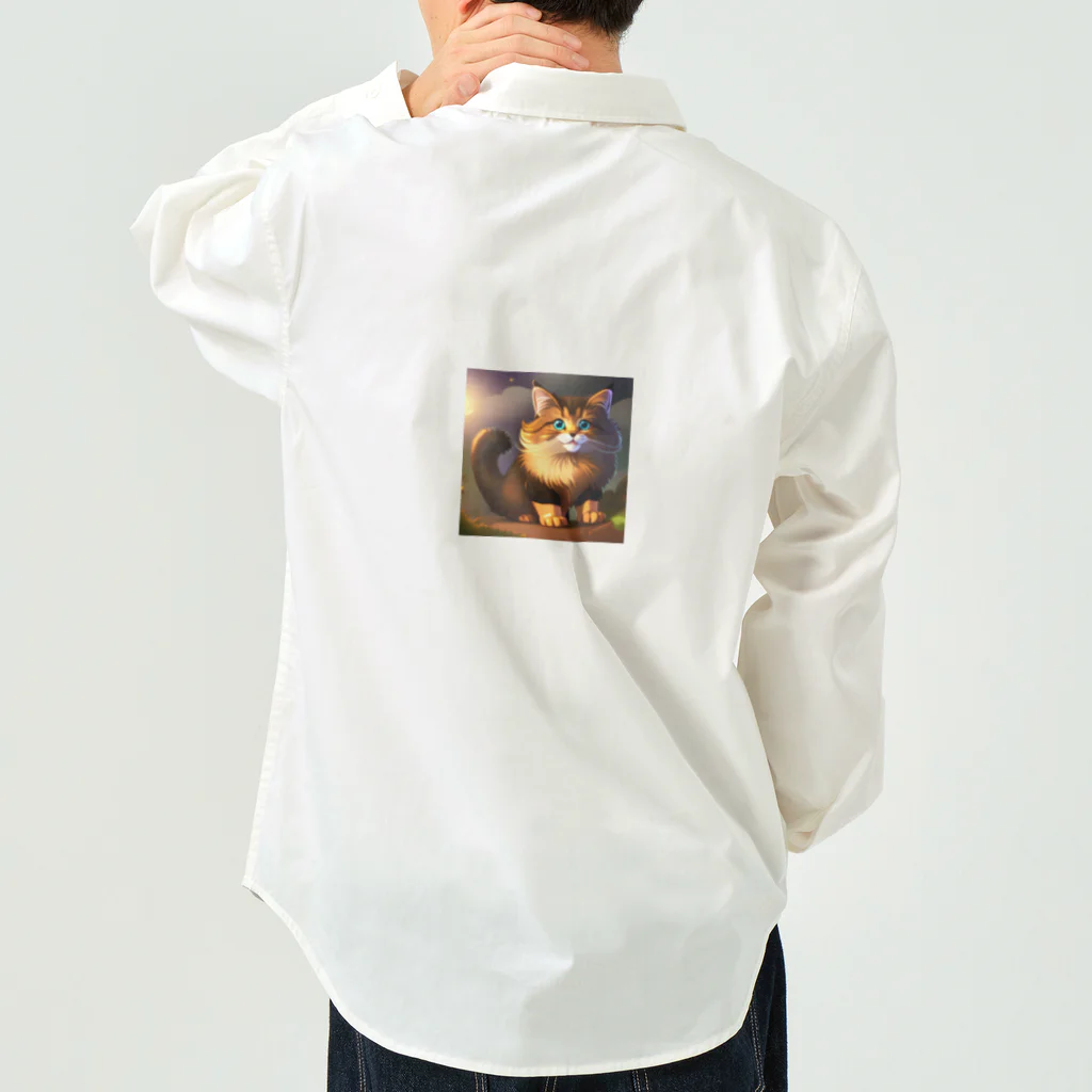 kpop大好き！のかわいい猫のイラストグッズ Work Shirt