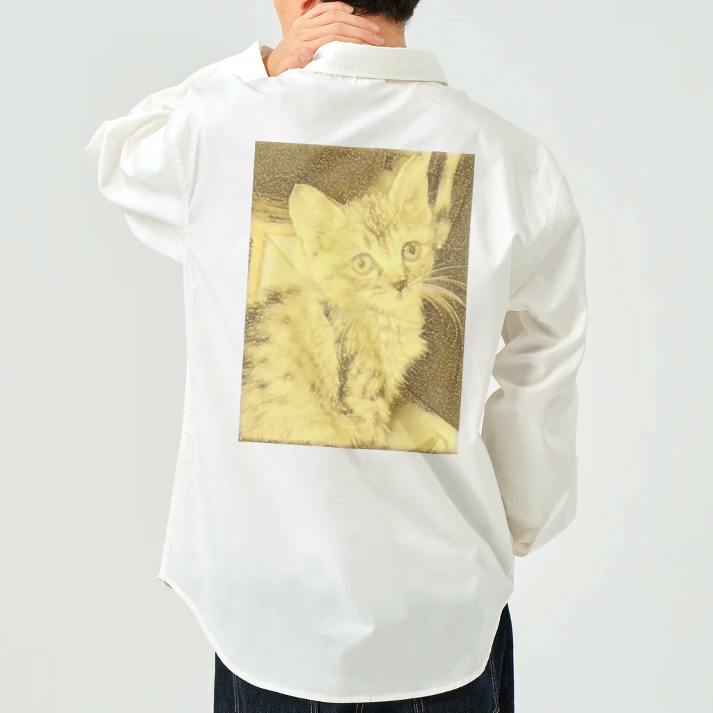 金色猫のキラキラネコ Work Shirt