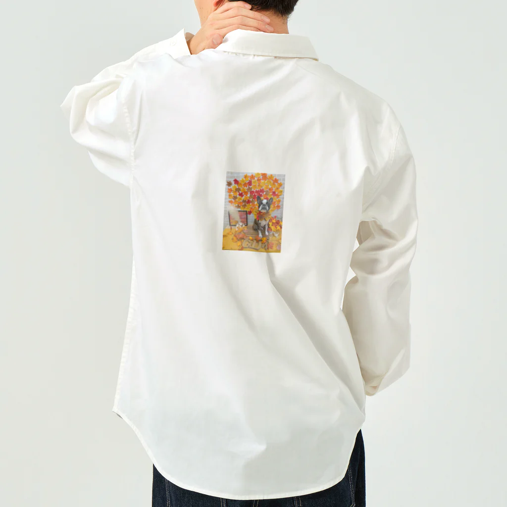 ボステリの秋　ボストンテリアジョー君　ウィンク Work Shirt