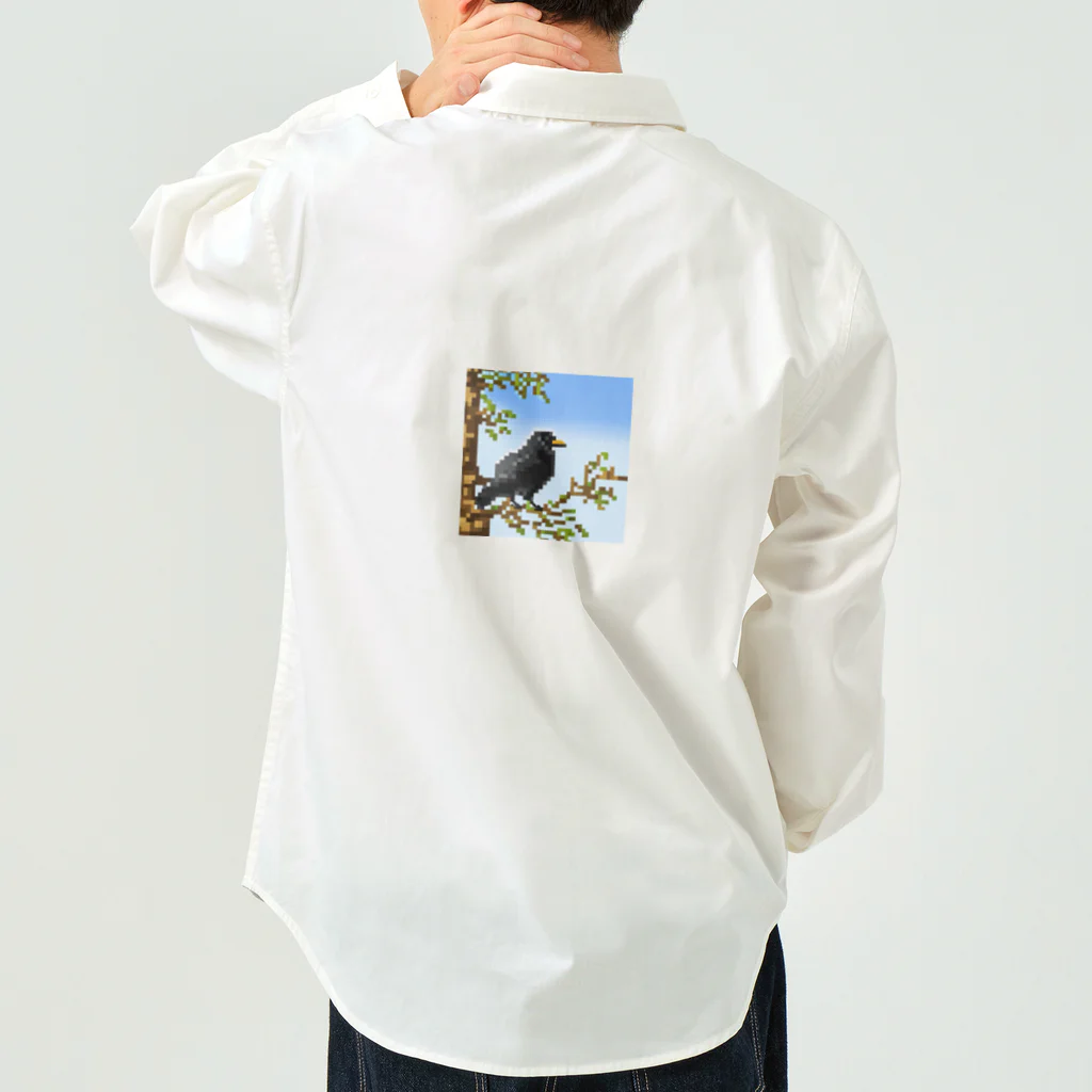 yorozuya4628のドット絵のカラス　からす Work Shirt