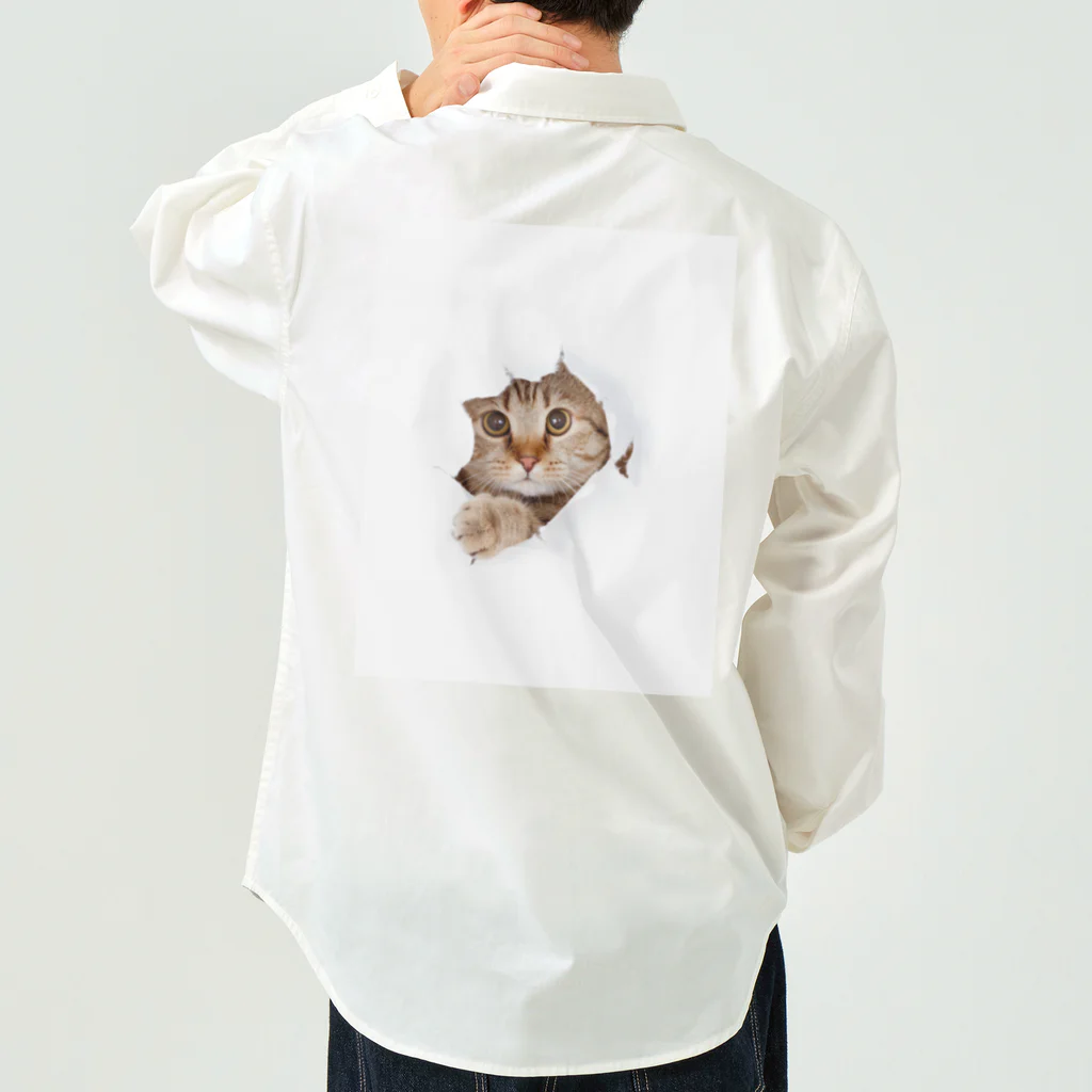 ただの猫好きのWhite Free Cute Funny Cat T-shirt ワークシャツ