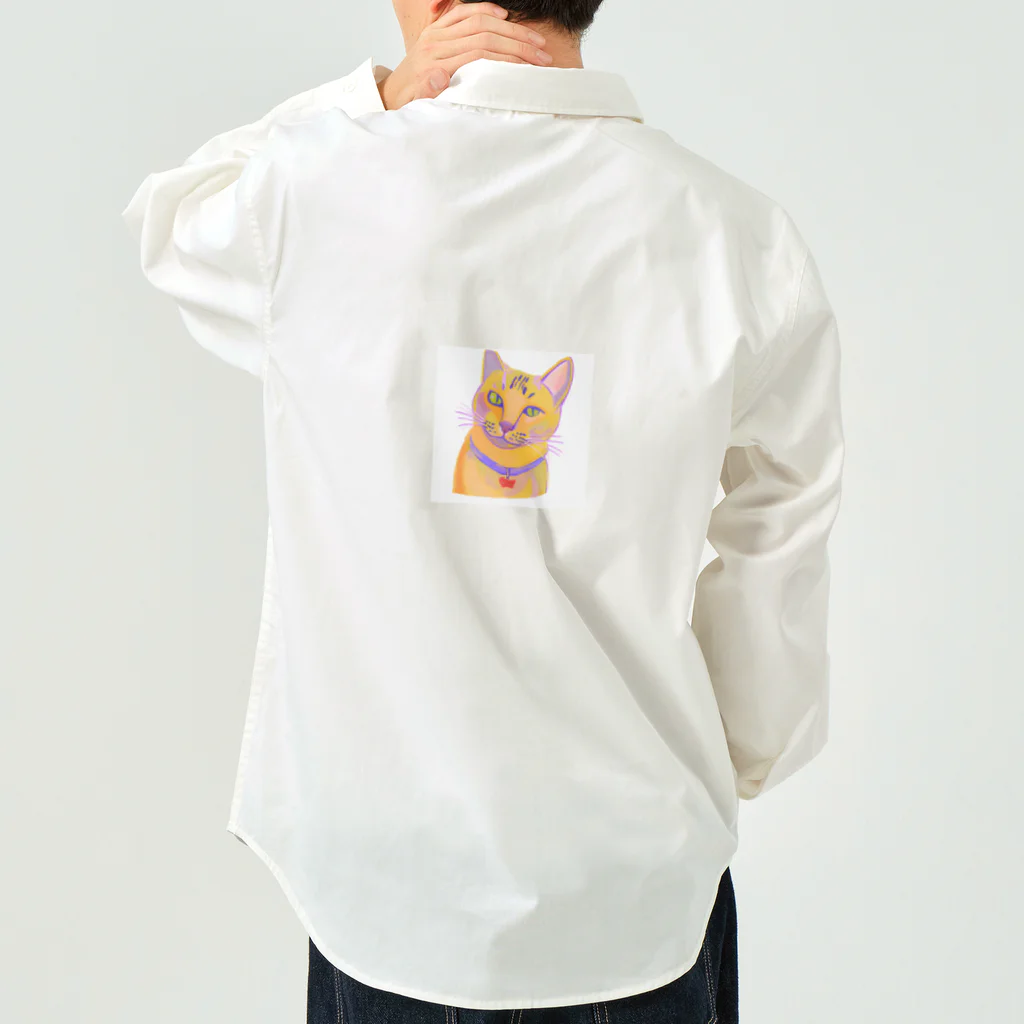 ネコフスキの鮮やかな凛々しい猫さんのイラストグッズ Work Shirt