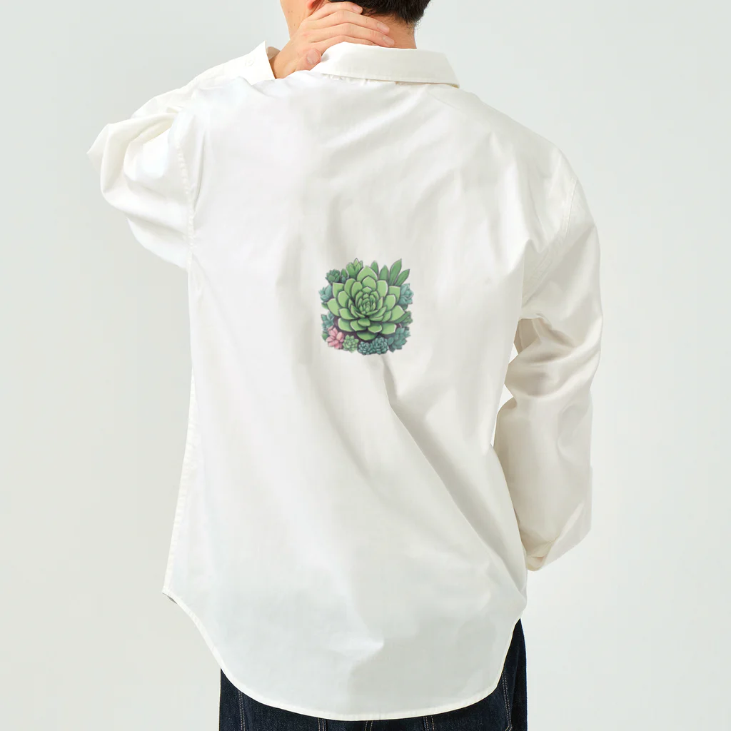 green artist のプランツパラダイス多肉 Work Shirt