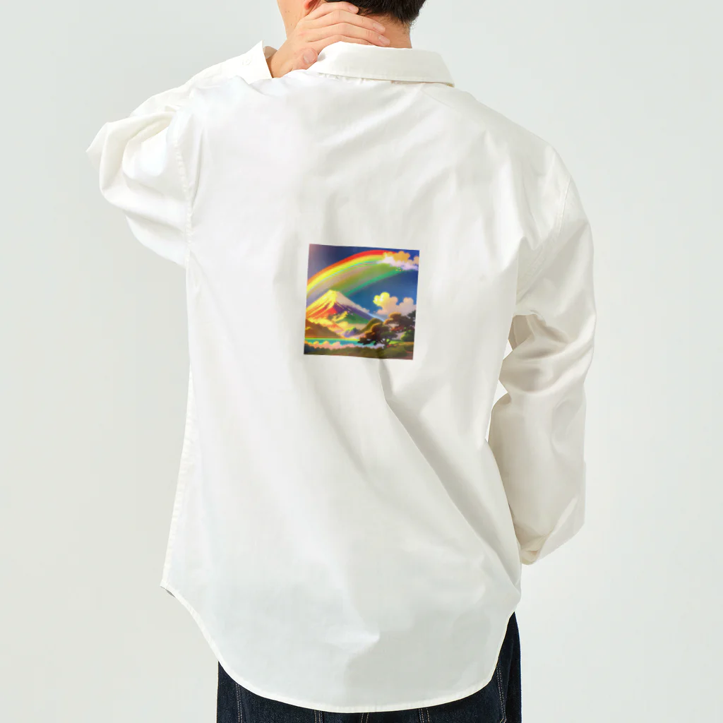 TOY PAPA SHOP の“Rainbow-colored Mount Fuji: The Gateway to a Colorful Fantasy” Work Shirt