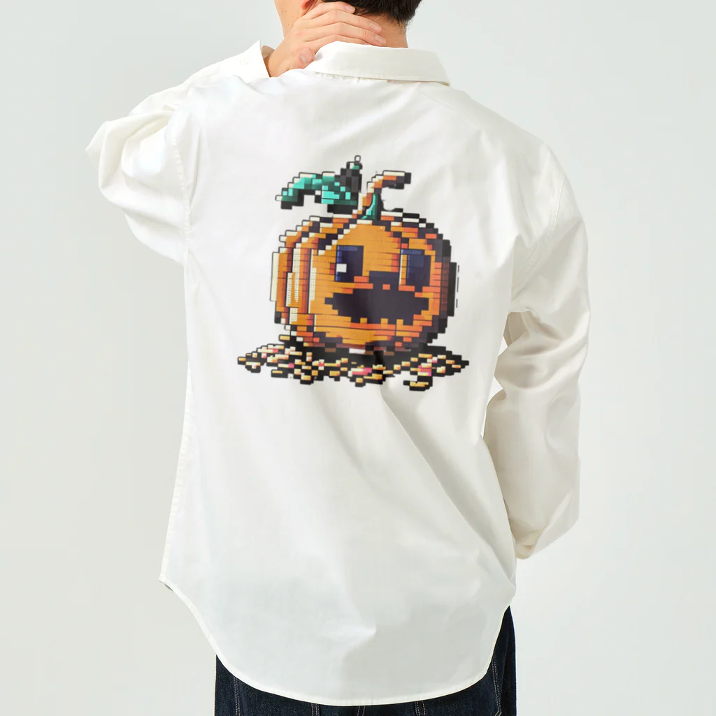 朱音琴音のドット絵のハロウィンかぼちゃのおばけ Work Shirt