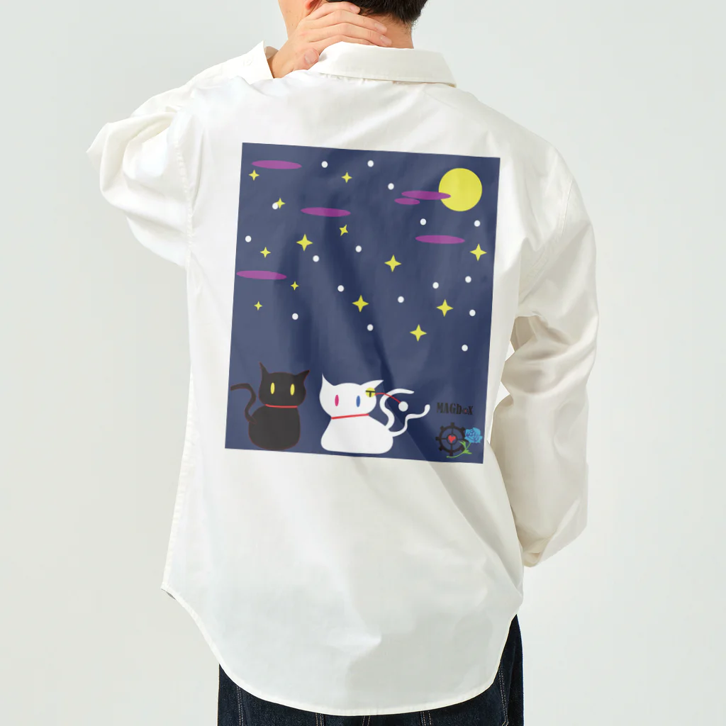 Amasyuiroのmagboxシリーズ　猫月夜 Work Shirt