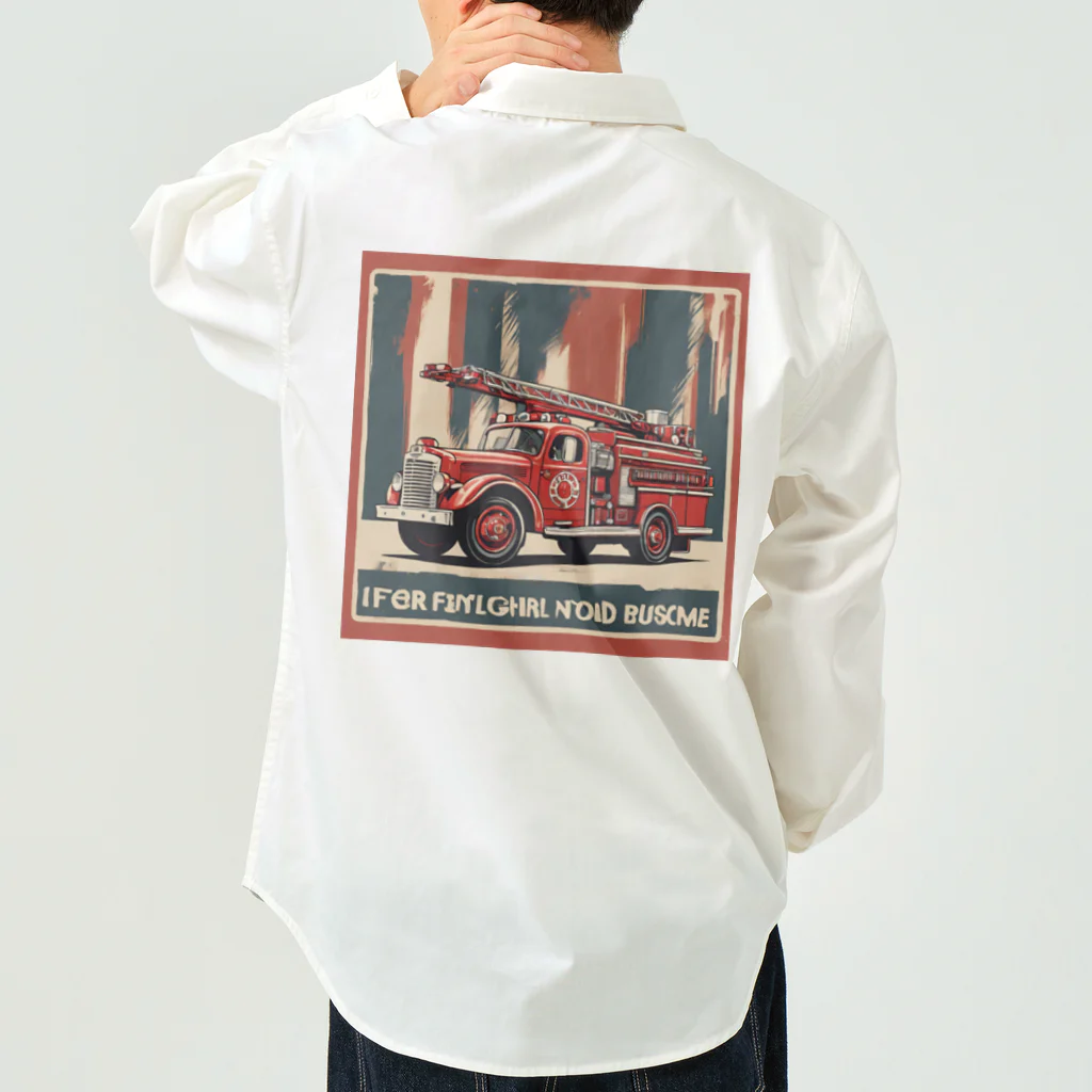 ビッグスマイルライフのレトロはしご車　渋い Work Shirt