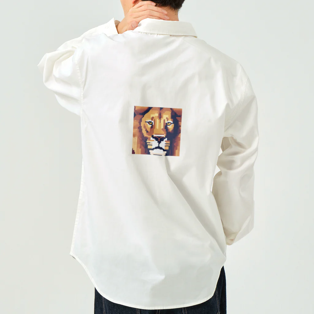 DJシャークのドット絵ライオン Work Shirt