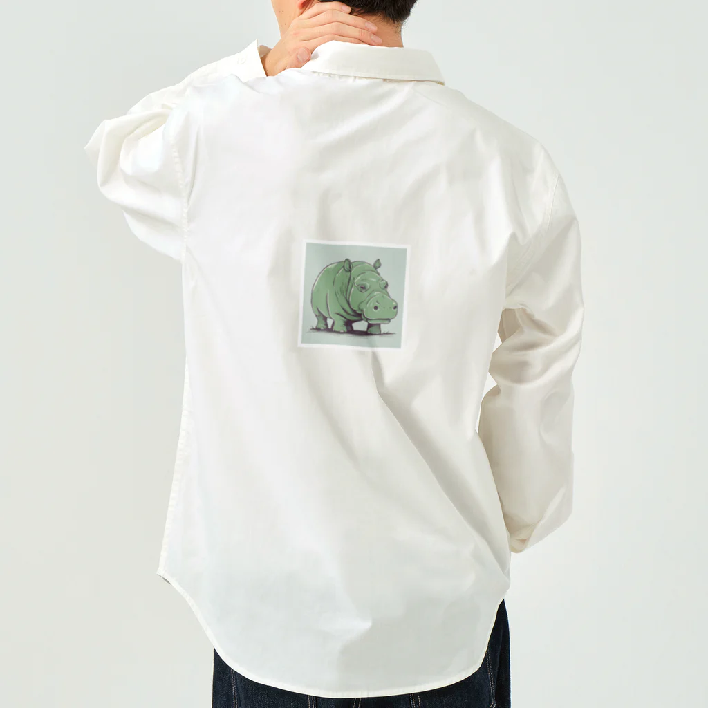ポケロミのグリーンヒポ Work Shirt