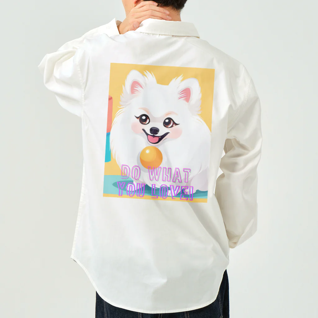 Pom-Dog'sの清楚系白ポメ　ポメ子 Work Shirt