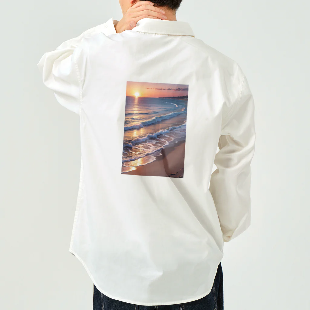 sawatchの浜辺の夕日 Work Shirt