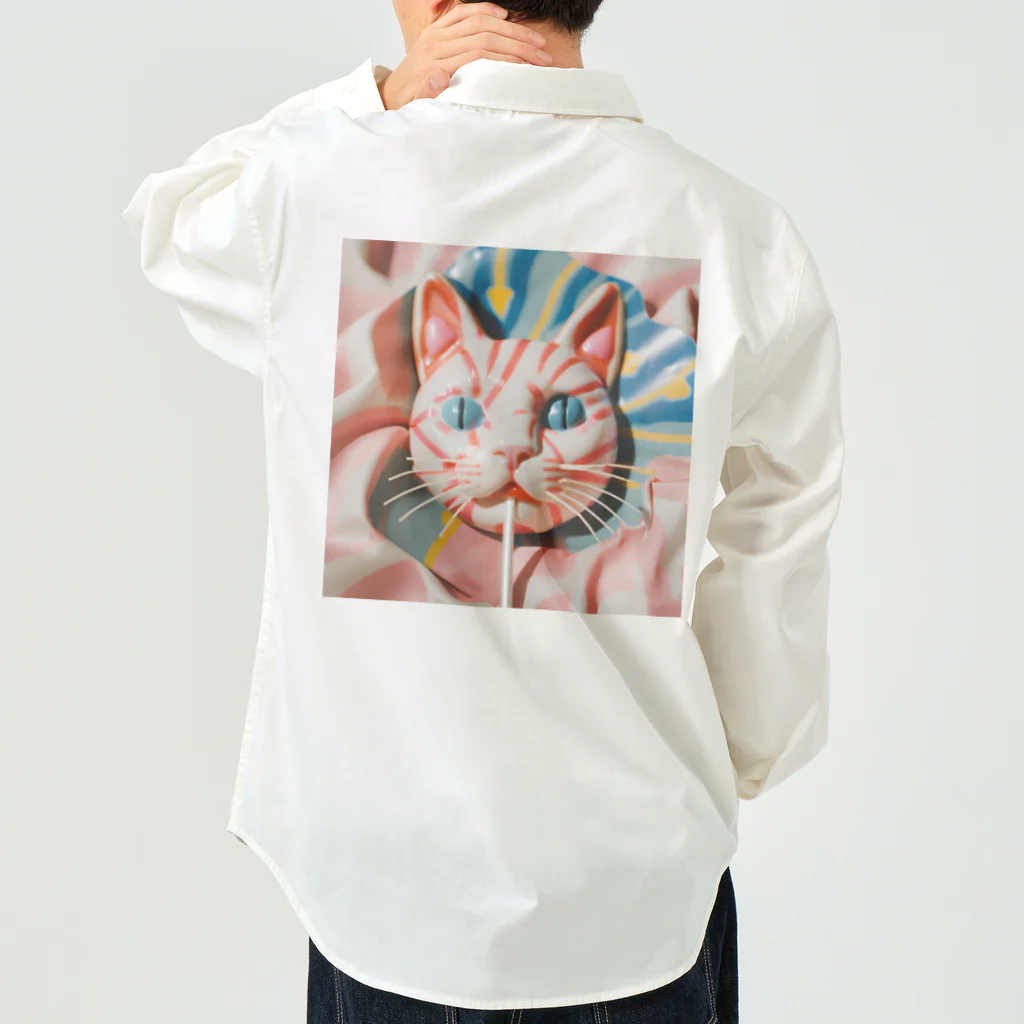 猫雑貨屋　ねこまろの猫のカラフルロリポップ Work Shirt