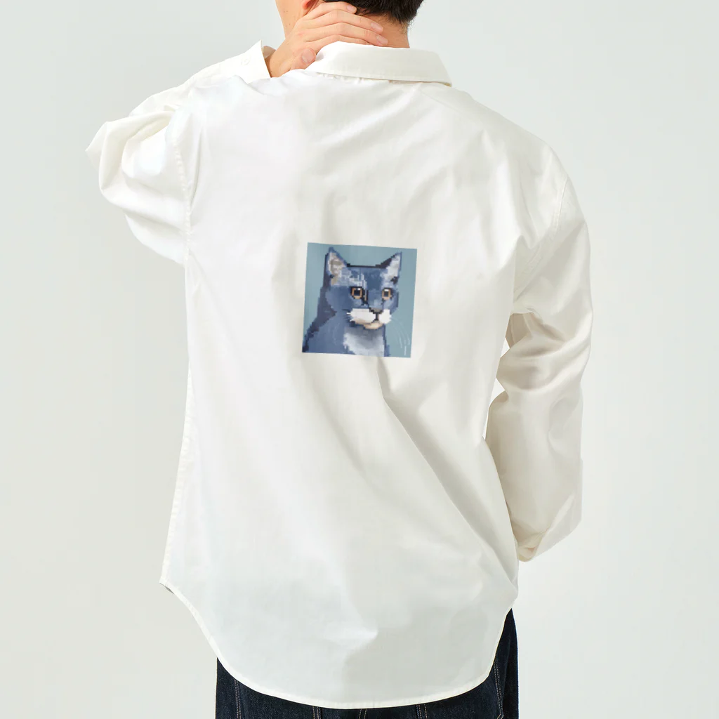 kindonesiaのドット絵のロシアンブルー Work Shirt