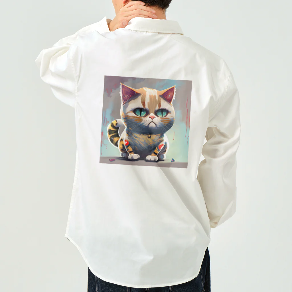 burusukaruの猫のタイガーくん Work Shirt