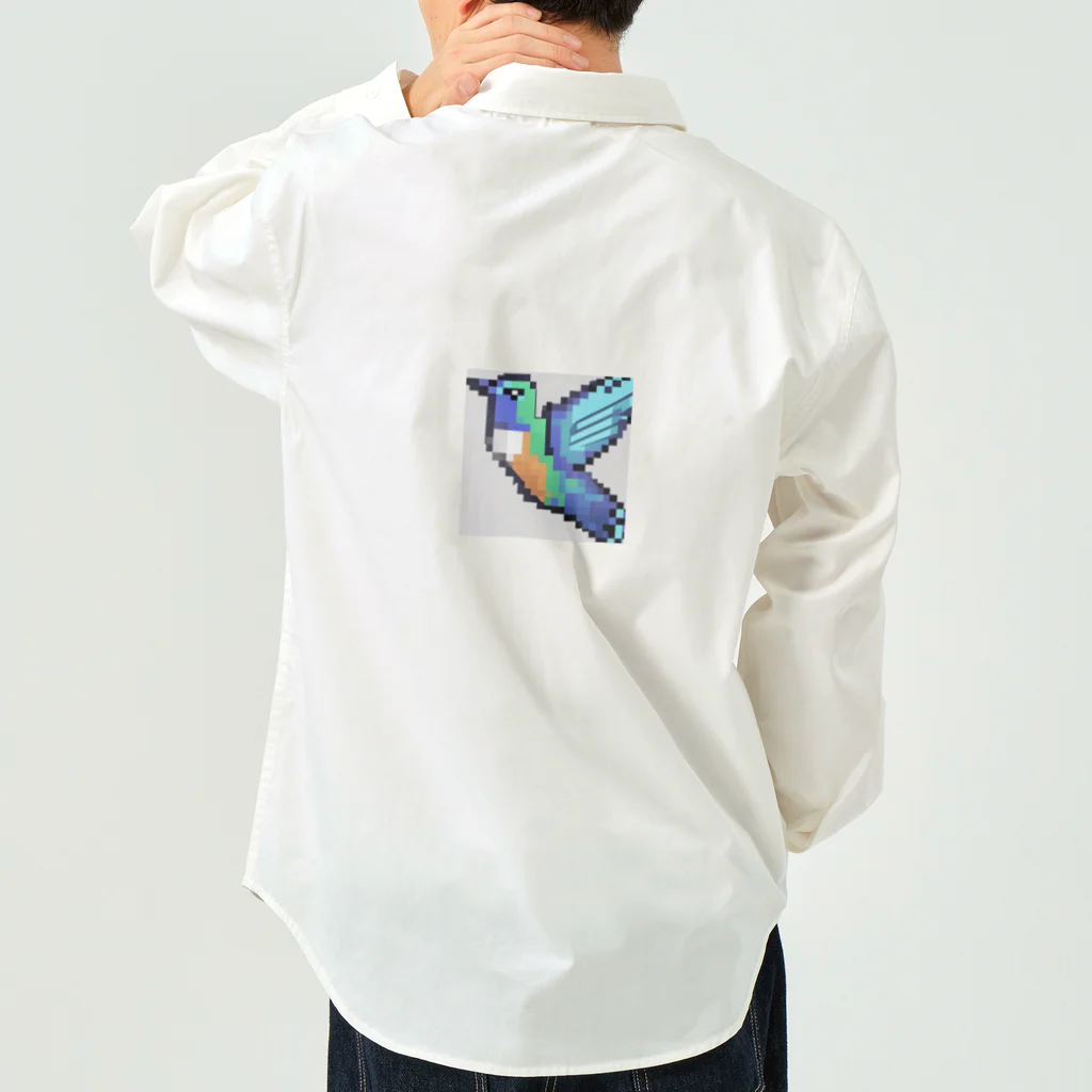 hamusutaroのハチドリピクセルアート ワークシャツ