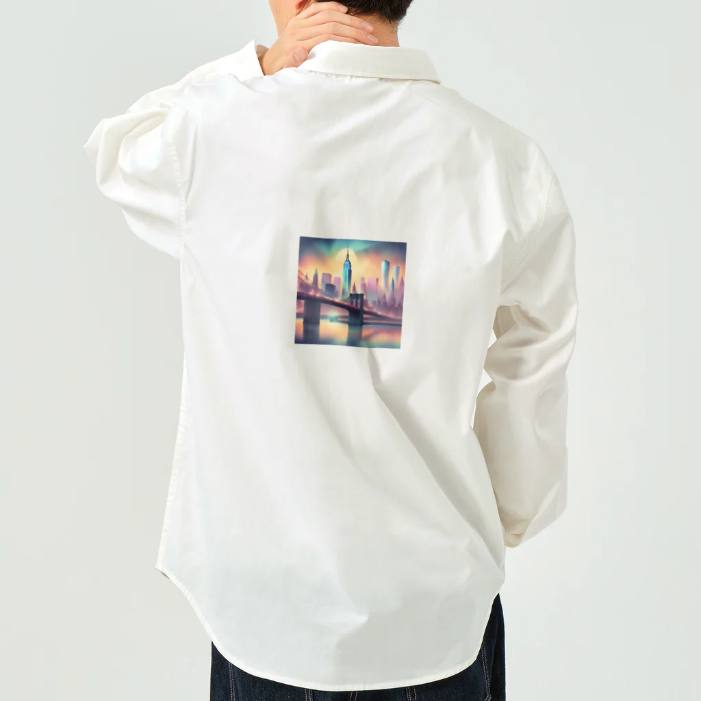 wloop01のニューヨークの幻想的風景のグッツ ワークシャツ