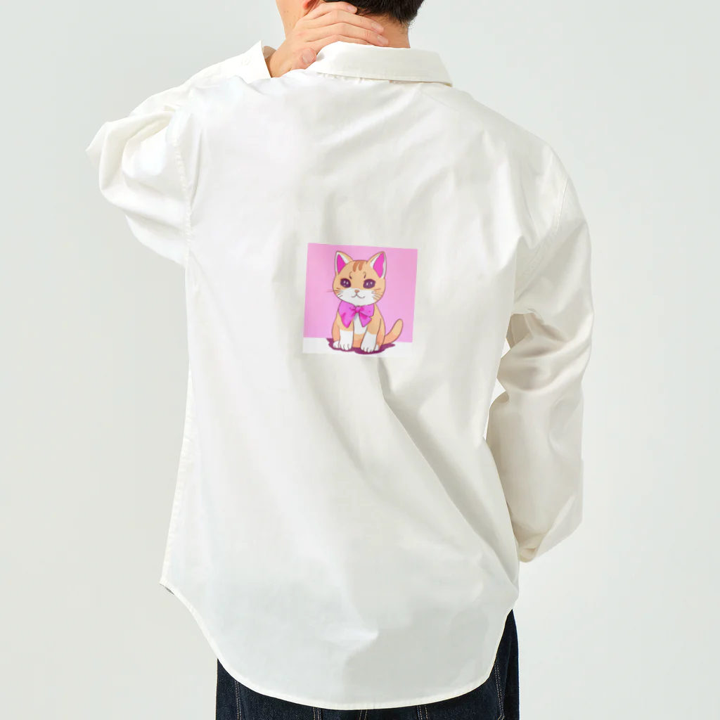 Officefaceのリボン猫ちゃん Work Shirt