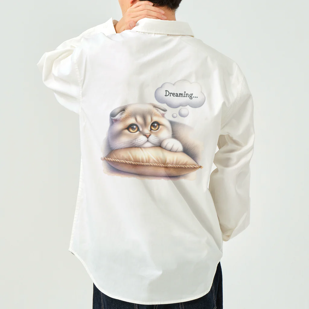 amakanaのまる耳ねこのほっこり時間 Work Shirt