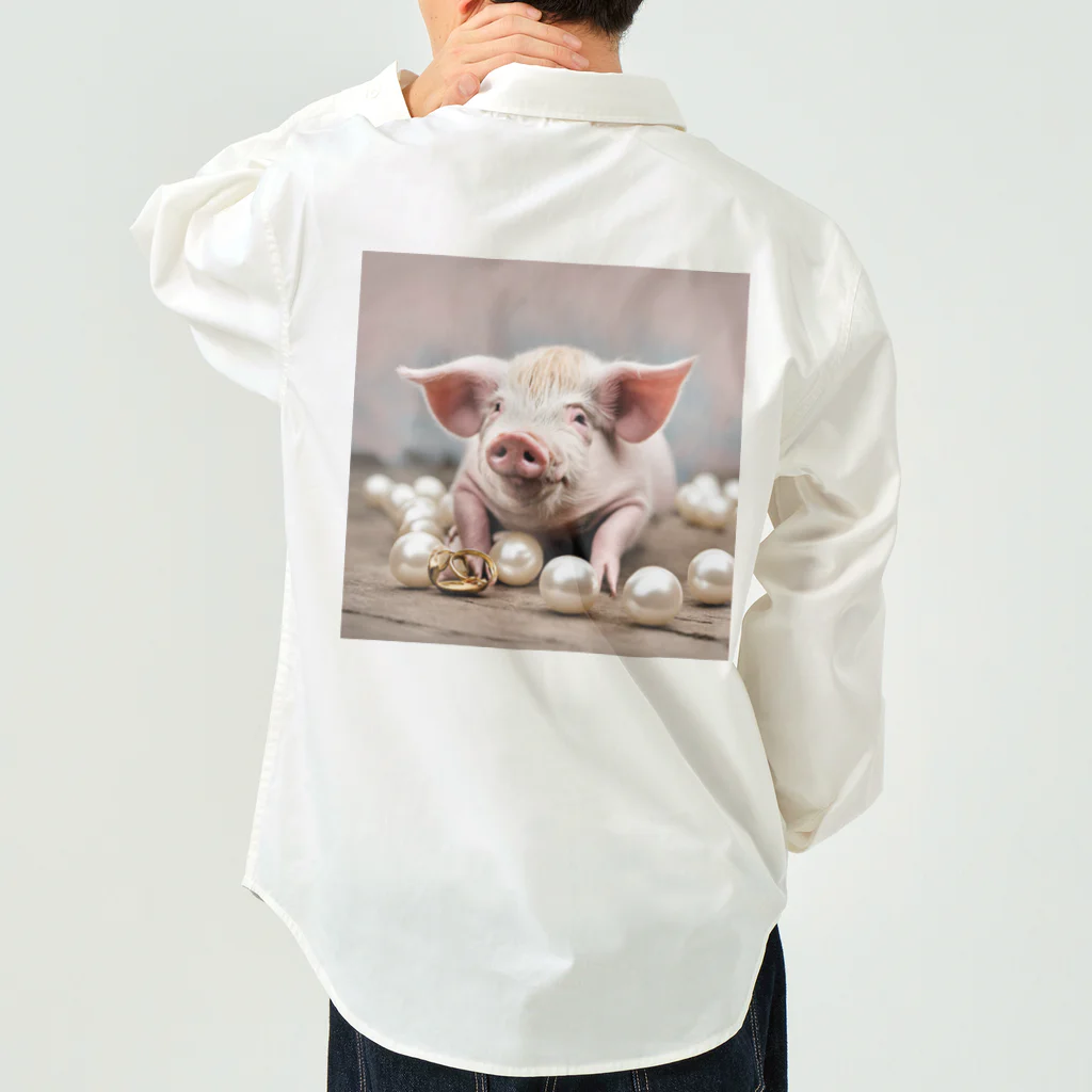 おしゃれなグッズ集の豚に真珠 ワークシャツ