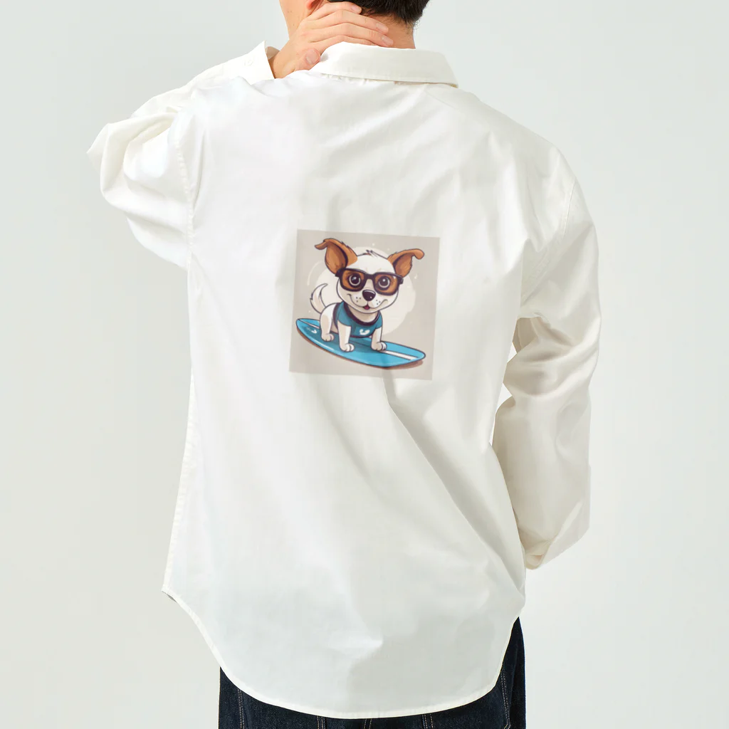 With-a-smileのサーフィン犬 Work Shirt