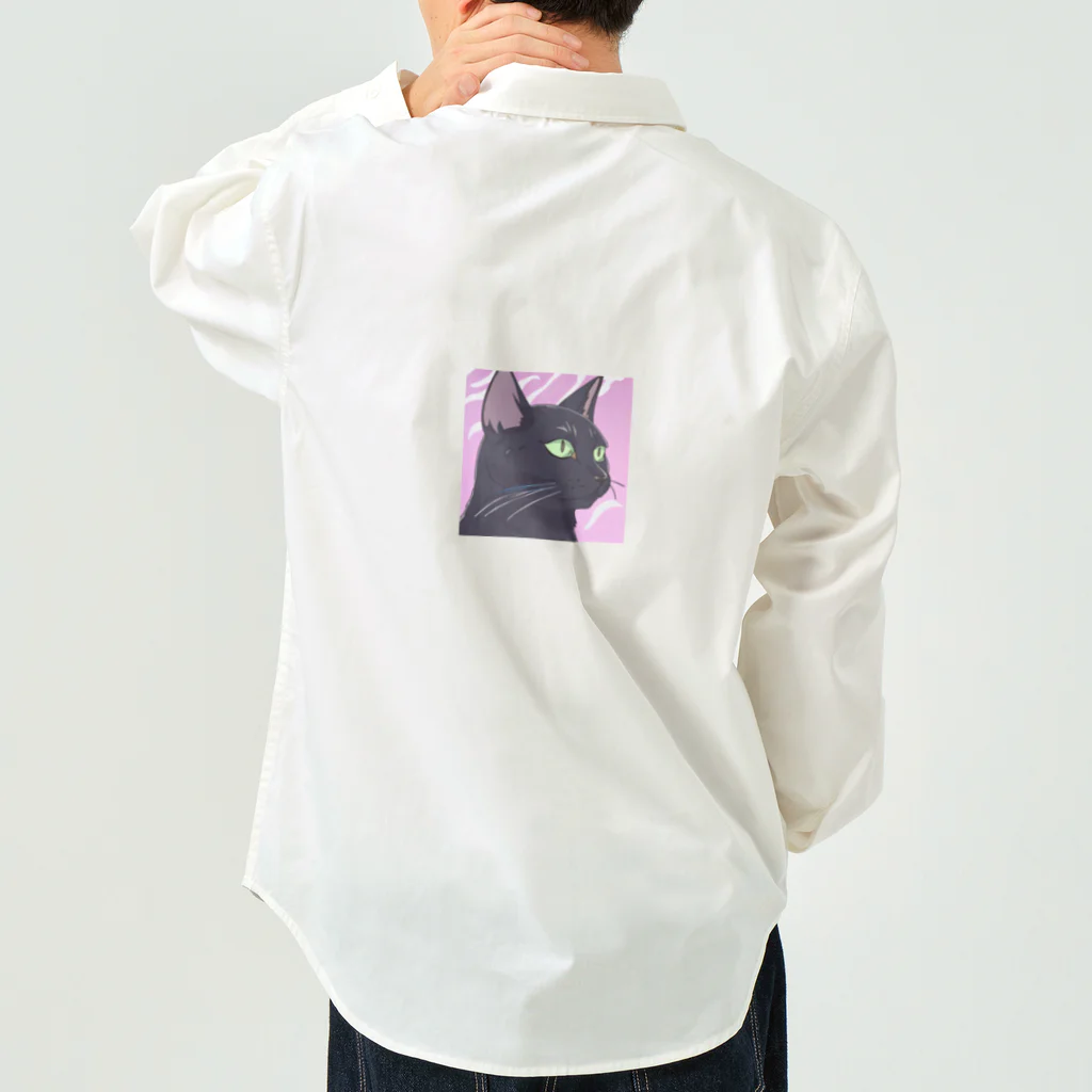 73GTCのかっこいい黒猫3 Work Shirt