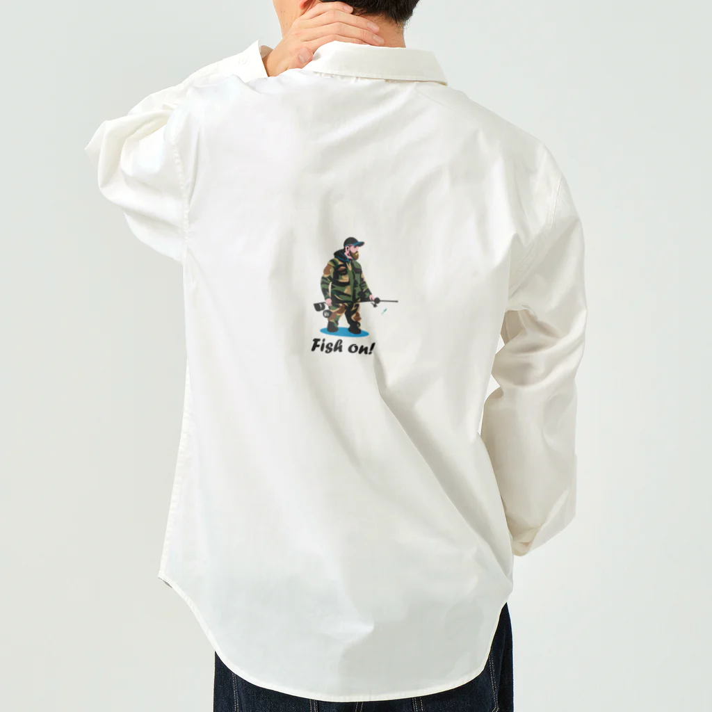 【公式】Fish on！の釣り人デザイン① ワークシャツ