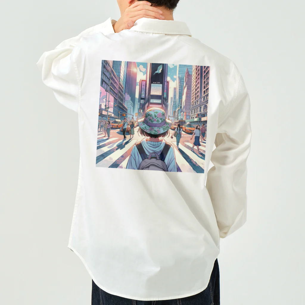 Artful Whiskersの一人旅の少女 Work Shirt